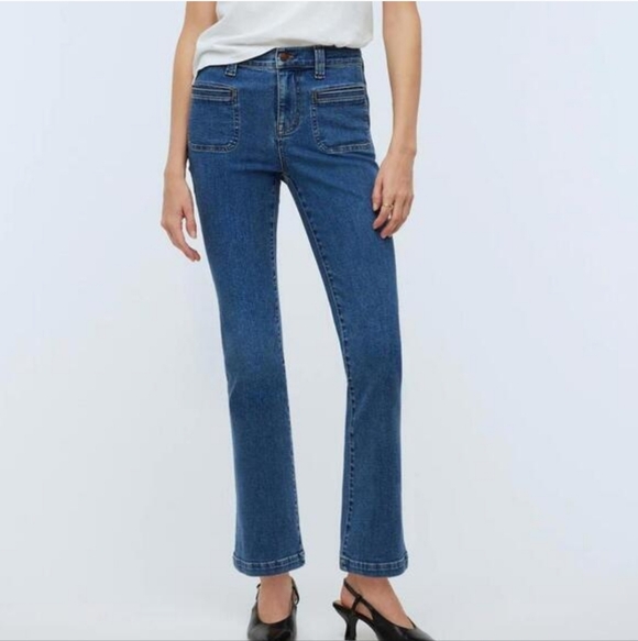 Madewell Denim - Madewell Kick Out Crop Mid Rise Jeans Elkton Wash Size 32